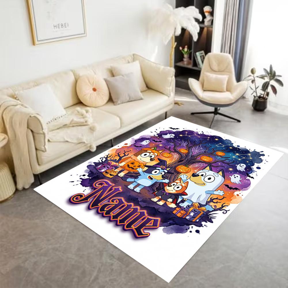Halloween Night Adventure Personalized Text Area Rug Perfect for Entryway Bedrooms Foyer Hallway Anti-slip Rug Office Home Decor
