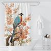 Watercolor Floral and Birds Floral Shower Curtain with Hooks - Waterproof and Minimalist Design for Bathroom Home Decor Curtain