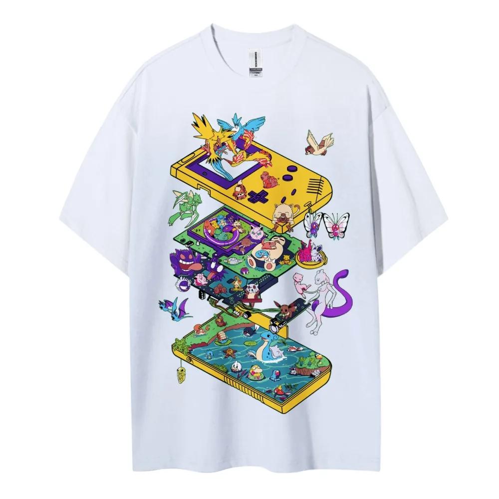 

Pokemon Tshirt Mens Pure Cotton Casual Round Neck Tshirt Short Sleeve Clothing 2026 Summer Sports Casual Short Sleeve Top 4XL