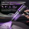 Handheld car vacuum cleaner with 24000Pa suction power, high-power charging, and digital display.