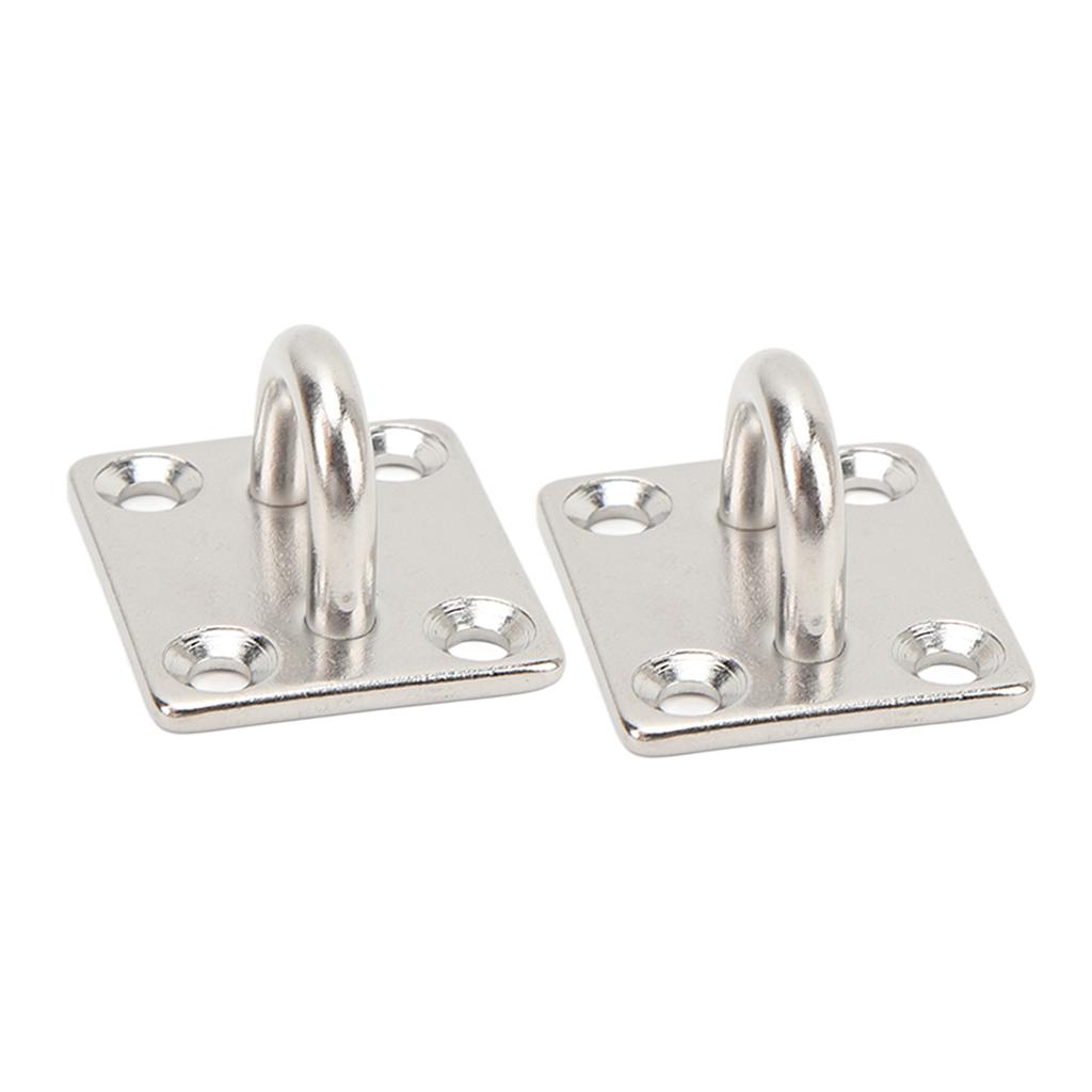 2Pcs Boat Square Pad Eye Stainless Steel Firm Durable Marine SS Pad Hardware for Yacht 30 X 35mm 1.2 X 1.4in