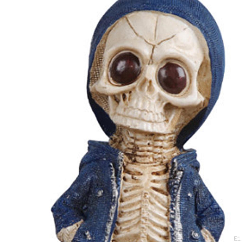 Cartoon Halloween Skeleton Figurine Statue Photography Props Resin Sculpture for