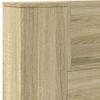 Storage Headboard with LED Lighting Sonoma Oak Wood Based Material