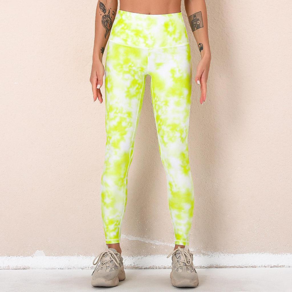 Pantaloni da yoga traspiranti ad asciugatura rapida con stampa digitale Fitness Leggings sportivi elastici stretti a vita alta da donna