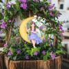 Artistic Moon Resin Fairy Figurines Moon Swing Statues for Garden and Indoor Sculpture Decoration