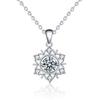 Lindon S925 Sterling Silver Moissanite Luxury Personality Pendant Necklace Women's Classic Tide Sugar Full of Wild Clavicle Chain