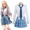 Kitagawa Marin Cosplay Anime Min Klesdrakt Darling Kitagawa Marin Cosplay Kostyme Kjoler Skoleuniform Parykk Øredobber Dress Jenter