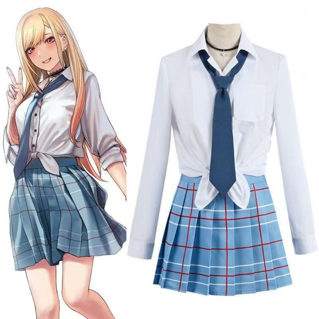 

Kitagawa Marin Cosplay Аніме My Dress Up Darling Kitagawa Marin Косплей Костюм Сукні Шкільна Форма Перука Сережки Костюм Дівчата XXXL як показано кольору