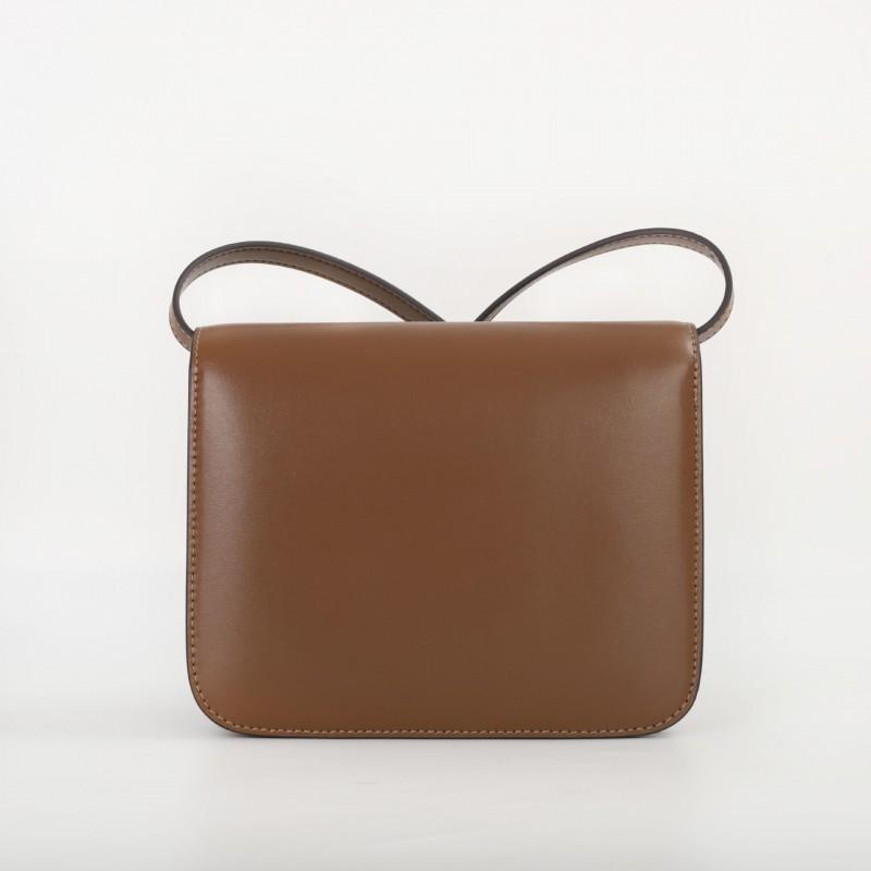 High-end Fashionable Small Square Bag Genuine Leather Women's Trendy Retro Tofu Box Cross-slung