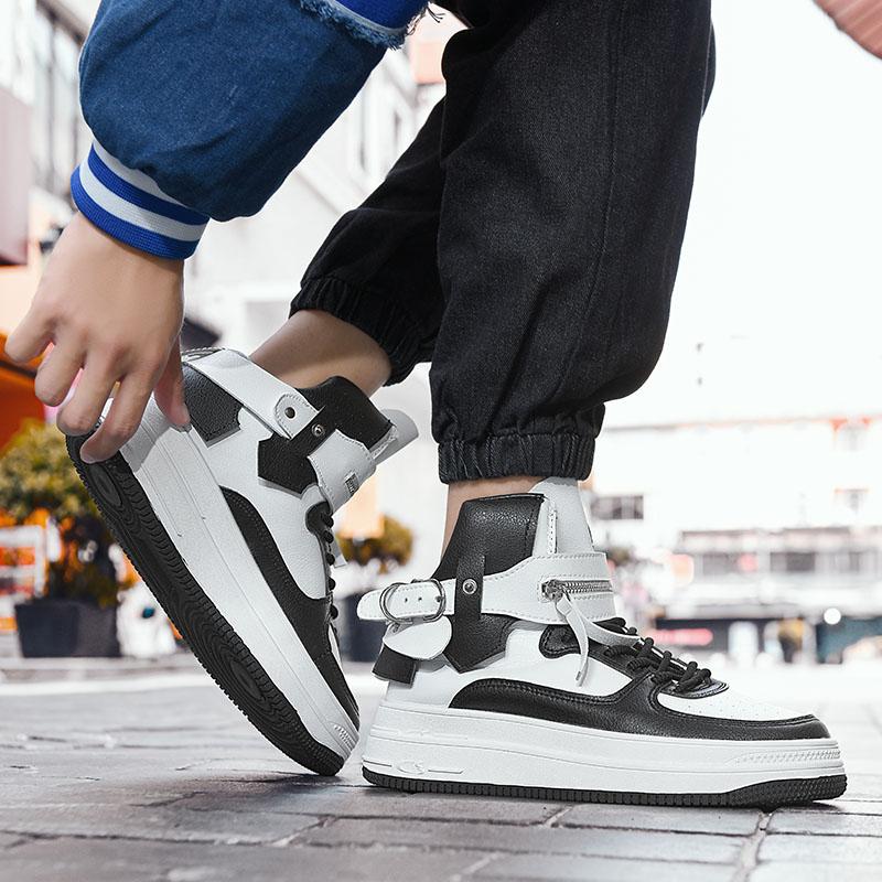 Fashion Pink Womens High Top Sneakers Streetwear Platform Men's Skateboard Shoes Trend Comfortable Leather Men Skate Board Shoes