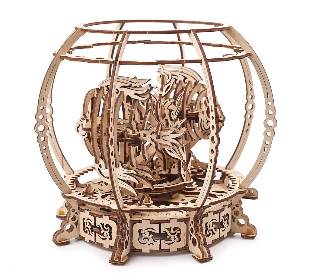 Ugears Aquarium 70155 Wooden Puzzle No Glue or Tools Required 3D Puzzle for Adults Model