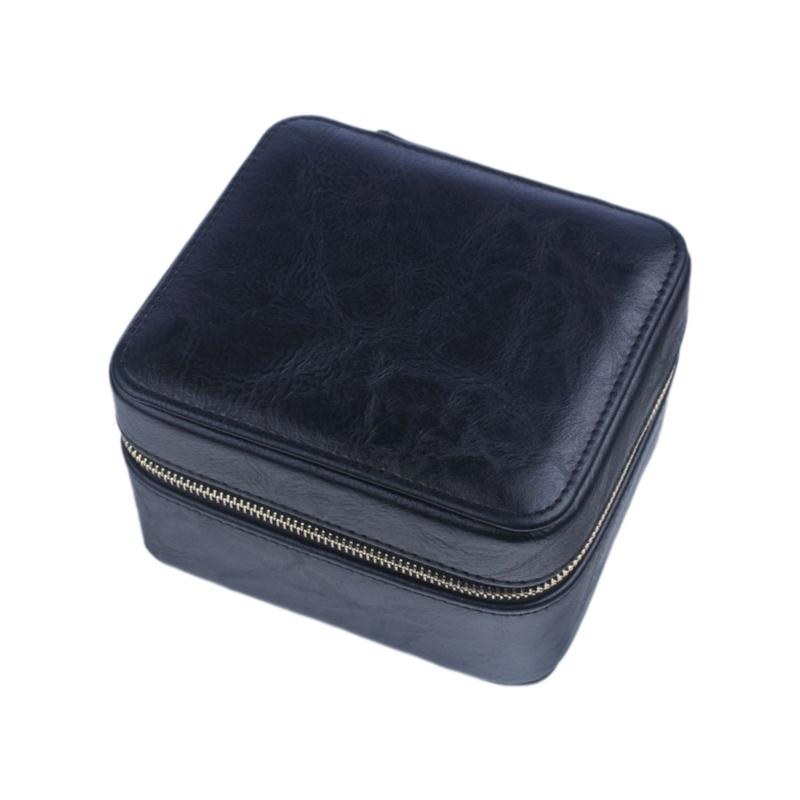 

Elegant PU Leather Watch Case 2 Slots Timepieces Organizer Fashionable Watches Travel Pouch for Jewelry Enthusiasts чорний