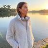 Long Sleeve Coat Women Zip-Up Fleece Jacket, Warm Stand Collar Fall Winter Apparel Coat, Solid Color Loose Casual Outerwear for Thick Jacket