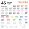 Shuttle Art 3D Fabric Paint Set, 45 Colors, 30ml each, Metallic Colors, Washable, Durable, Paintbrush, Stencil, and Palette Included, Perfect for DIY