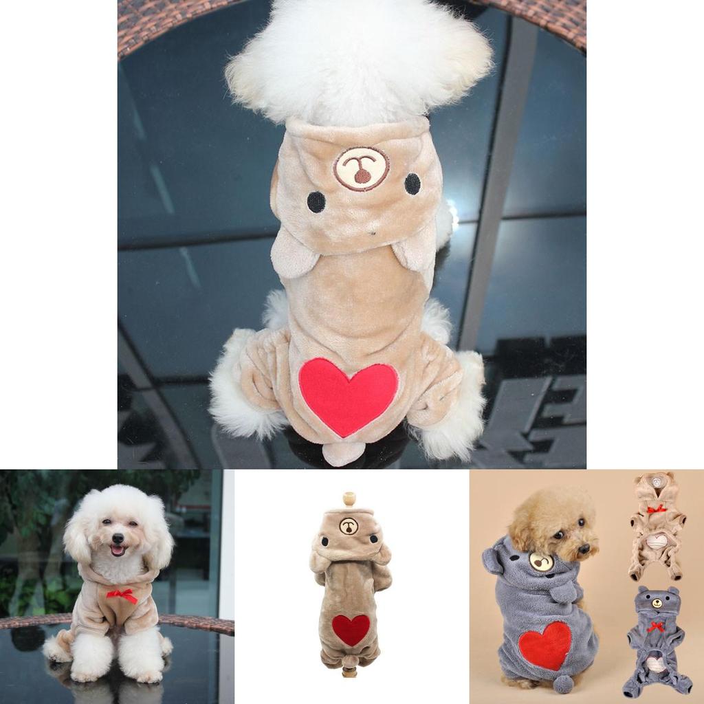 Gemütliches Fleece Bärenkostüm für kleine Hunde Perfekt für Winter- und Herbsttage