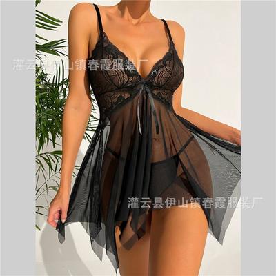 Sommer Damen Spitze Netz Sexy Dessous Set Verführung Hosenträger Pyjama