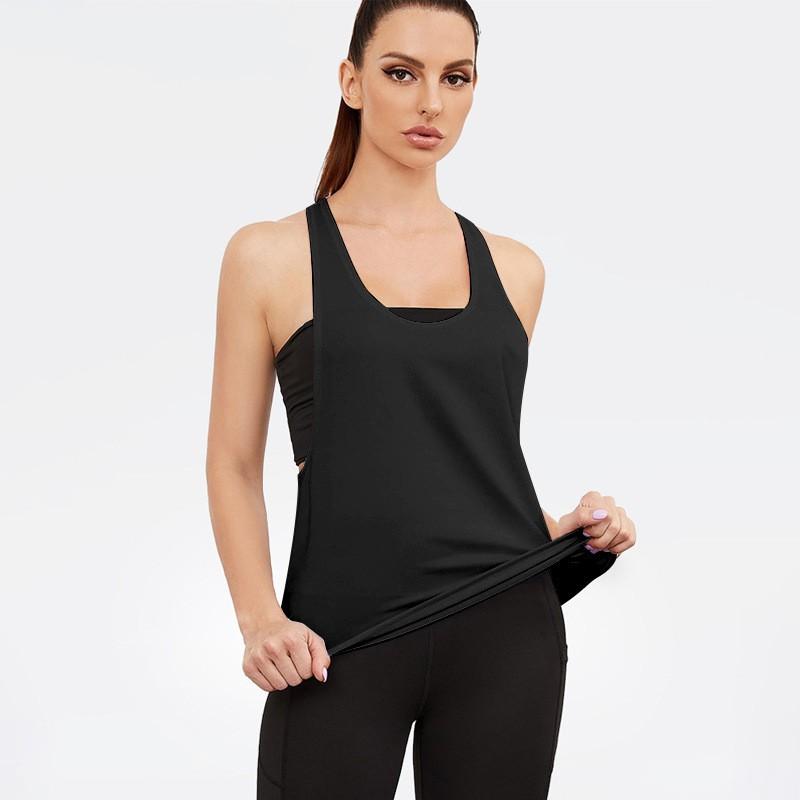 Women's I-shaped Sports Vest Short Sleeve Sleeveless Loose Running Yoga Fitness Clothes T-shirt