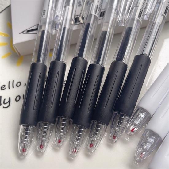 6Pcs 0.5mm Black Water-based Pen Push Design Quick Drying School Stationery Mechanical Gel Ink Pen Office Supplies