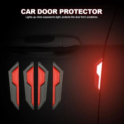 4PCS Car Door Edge Anti-Collision Strip Reflective Protection Guards Buffer Trim Protection Strip Protector Car Door Crash Bar