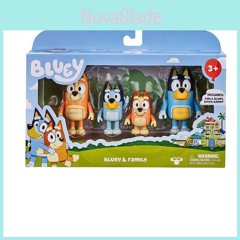 Bluey Family Bingo Toys 4 Pcs Pack Action Figure Set Perfect Kids Gift Collection