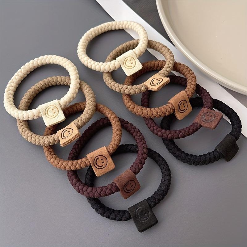 3 Stück weiche Stoff-Haargummis, gemischtfarbige elastische Gummibänder, minimalistisches gedrehtes Haarseil-Set, Haarschmuck für Damen. Haargummi