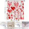 Love Theme Shower Curtain - Pink Flowers & Daisies, Warm Background, Romantic Design, 12 Hooks, Ideal for Mother's Day Gift