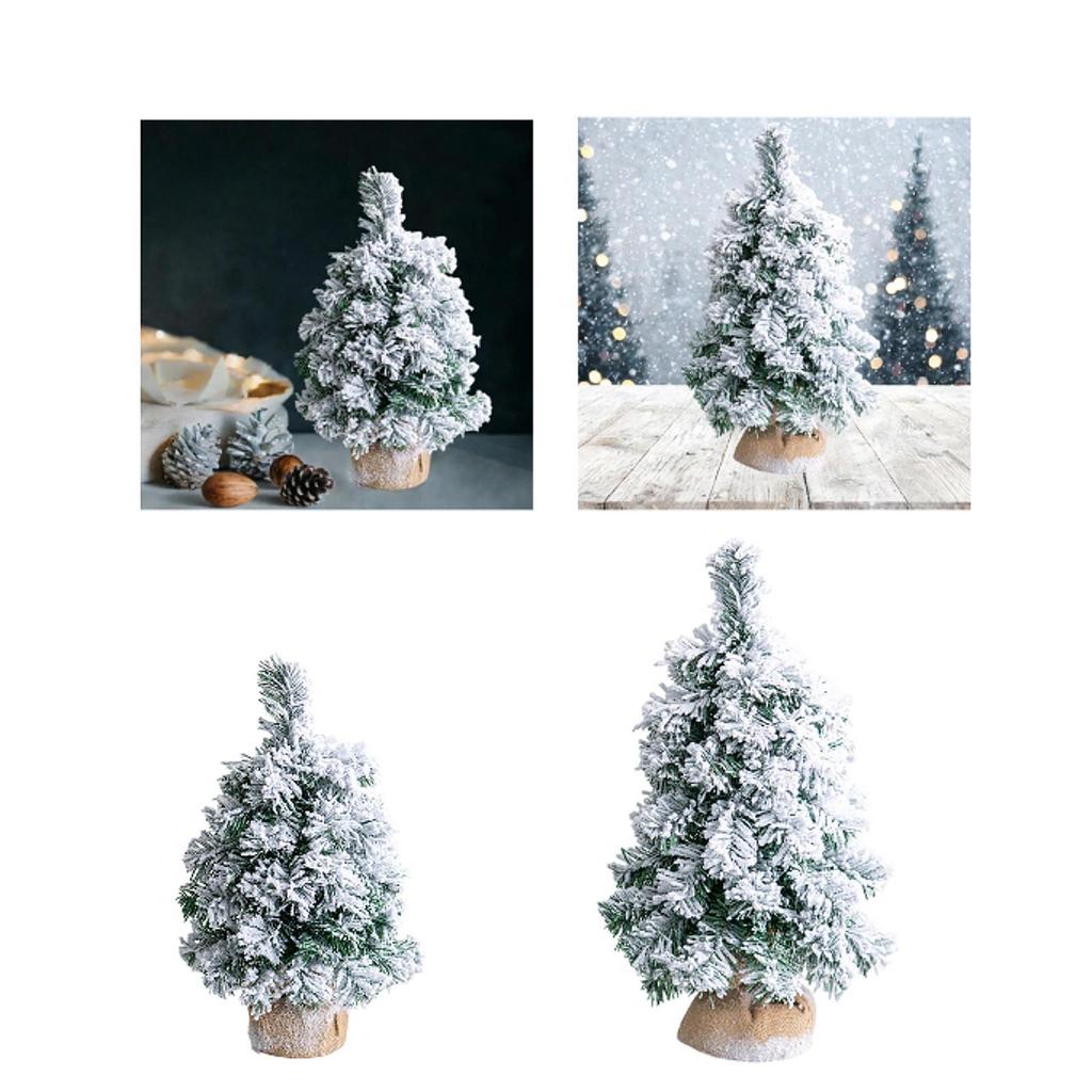 Snow Flocked Christmas Tree Small Artificial Christmas Tree Mini Desk Christmas Tree