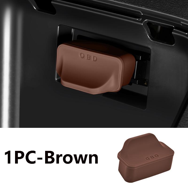 Housse anti-poussière pour port OBD de voiture en silicone avec poignée Manchon de protection Verrou de port OBD Capuchons Imperméable Anti-poussière Accessoires de voiture