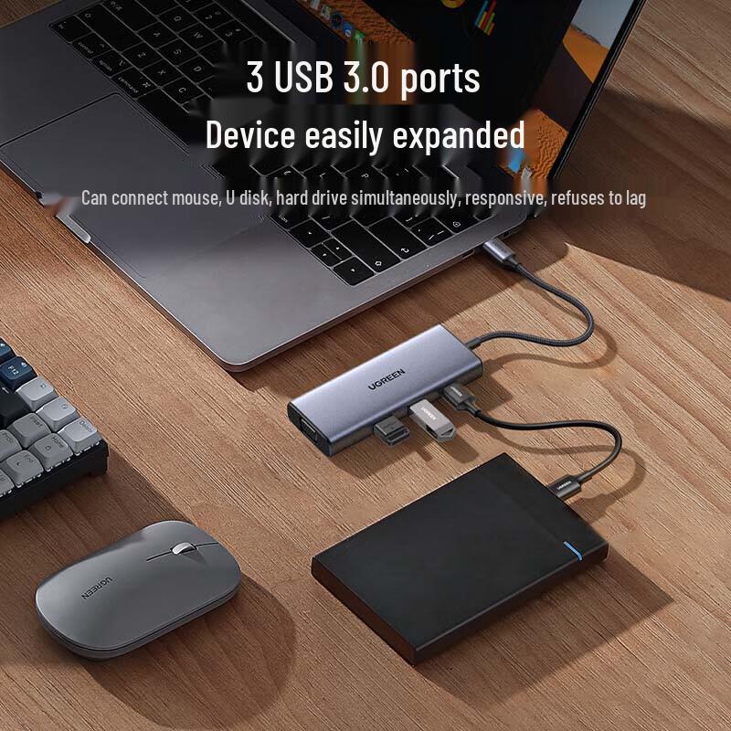 Ugreen Type-C Çoklu Bağlantı Noktalı Adaptör Hub
