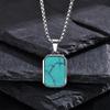 Stainless Steel Jewelry Rectangle Pendant Geometric Chain Necklaces For Women Men Dad Mom Girlfriend Valentine's Day Gift