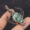 Seraphinit Anhänger Kupferdraht umwickelter Edelsteinanhänger Handgefertigter Kupferschmuck Geschenk für Ihn Drahtumwickelter Schmuck Stierkopf-Form Anhänger