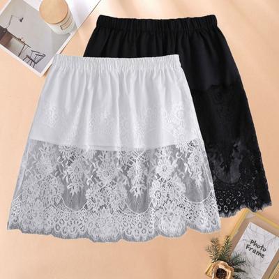 Embroidery Flower Women's Lace Underskirt Slips Mid Length Mesh Underskirt Slips Dress  Spring