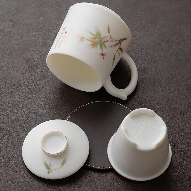 Mutton-Fat Jade Porcelain Tea Infuser Set with Filter
