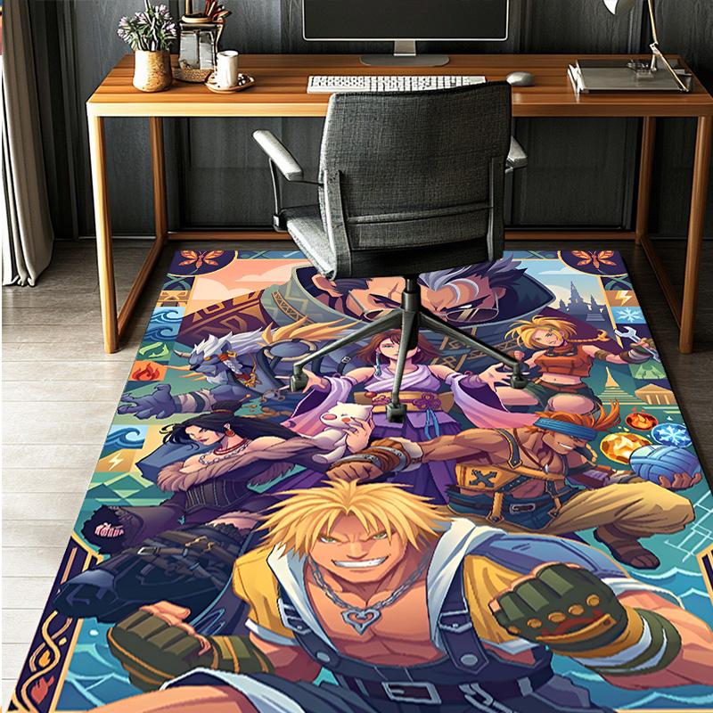Final Fantasy Pattern Rug, Indoor/Outdoor Mat, for Picnic, Gameroom, Bedroom, Office, Living Room, Home Decor Carpet, Birthday Gift