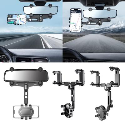 Achteruitkijkglas Telefoonhouder Draaibaar en intrekbaar Universele houder Mobiele telefoon Autohouder voor 4''-7'' apparaten