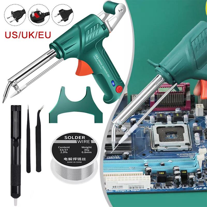 Electric Soldering Iron Gun Hand-Held Internal Heating Soldering Iron Automatically Send Tin Gun Soldering Welding Repair Tool
