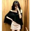Black Slanted Shoulder Top, Hip-wrapped Short Skirt Temperament, Royal Sister Style, Unique and Beautiful Summer Small Suit, Thin Two-piece Set
