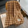 Goodluk color matching square plaid scarf women's winter shawl street contrasting tassel imitation cashmere scarf