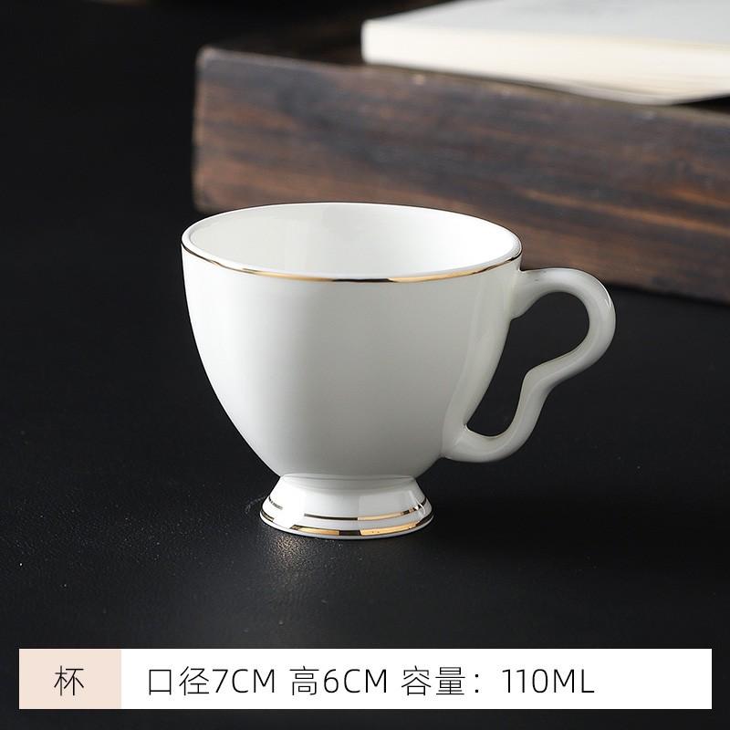 Caneca Porcelana de Osso borda dourada conjunto de xícaras de café luxo flor cerâmica xícara e pires inglês negócios Hotel utensílios de café americanos caneca