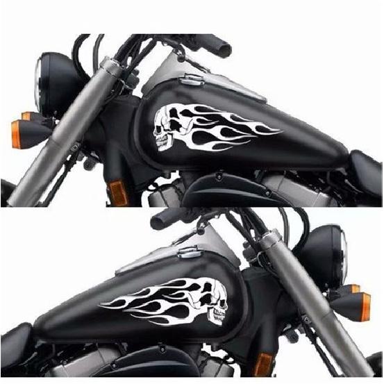 DIY Motorcycle Universal Ghost Flame Decal Flame Skull Tank Decal Vinyl Sticker