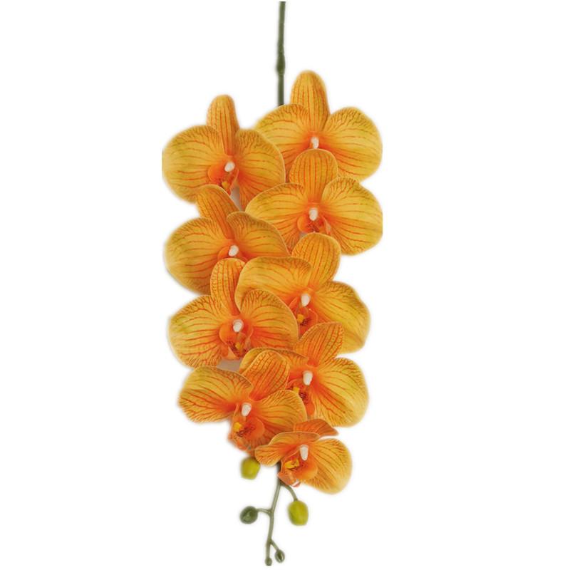 Artificial 9 Heads Phalaenopsis Orchid Flower Branch Good Quality Silicon Moth Orchid