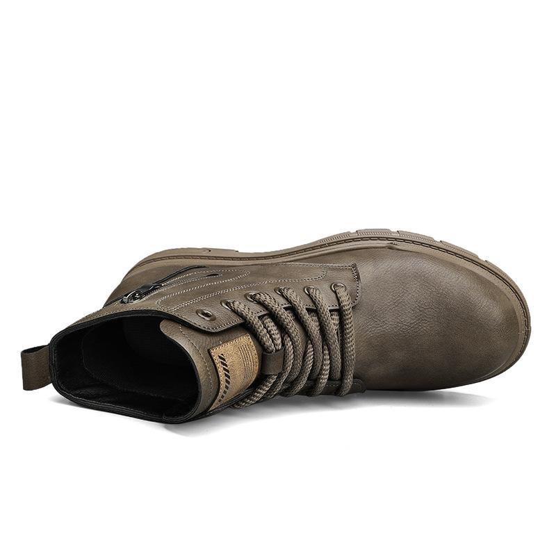 Autumn and Winter Men's Shoes High-top Martin Boots Men's Retro Tooling Boots Outdoor Fashion Locomotive Leather Boots