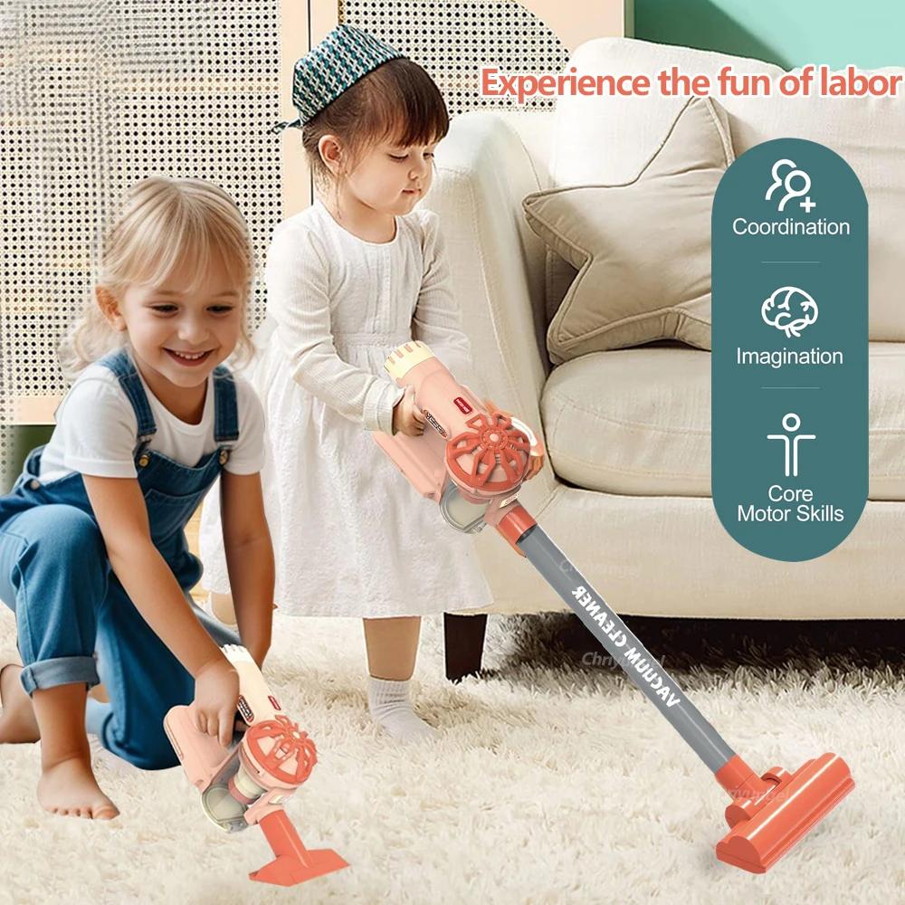 Kids Simulation Electric Vacuum Cleaner Set Pretend Play Toys For Toddlers Role Play Housekeeping Educational Toy Girl Boy Gifts