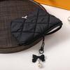 Cute Bow Embroidered Small Cosmetic Lipstick Earphones Data Cable Portable Storage Bag Coin Purse Pouch Make Up Bags Organizer