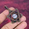 Rainbow Moonstone Pendant Real Gemstone Jewelry Copper Wire Wrapped Star Pendant