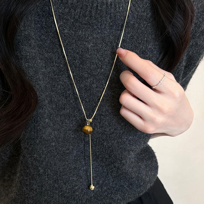 Long Necklace Niche Design Temperament Pull Off Necklace Adjustable Collar Choker Korean Style Headwear Jewelry Accessories