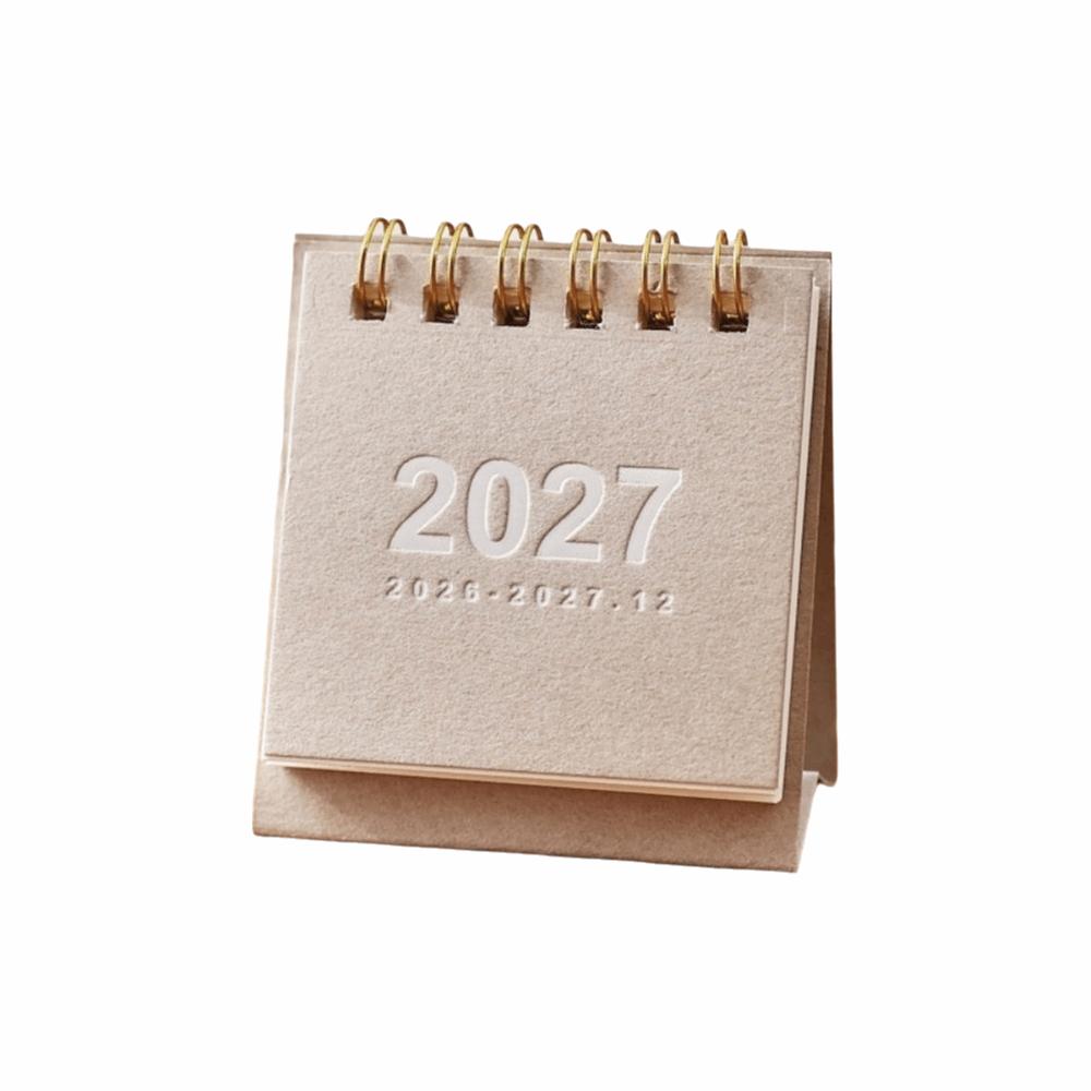 Double Coil Mini Calendar Standing Base Flip Calendar New 2027 Desk Calendar Home Office