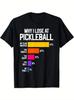 Funny Pickleball Humor T-Shirt: Why I Lose - Black, Classic Fit, Men's Crew Neck