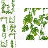 Faux Plant Monstera Deliciosa Liebm Vines Wall Hanging With Silk Flowers For Wedding And Restaurant Interior Decor