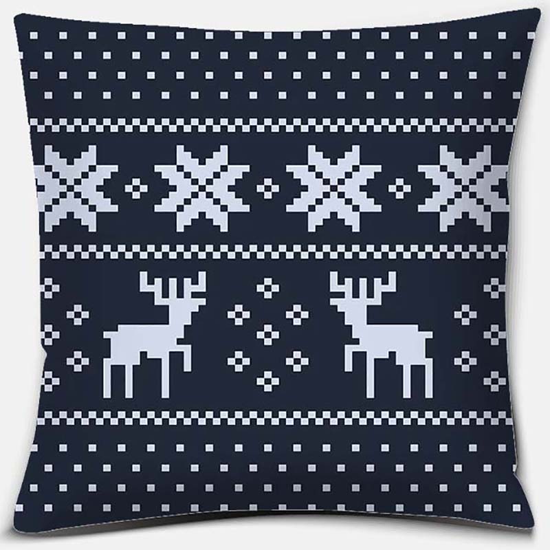 Blauer Weihnachtsstrauß Druckserie Muster Kissenbezug Quadratischer Kissenbezug Home Office Dekoration Kissenbezug